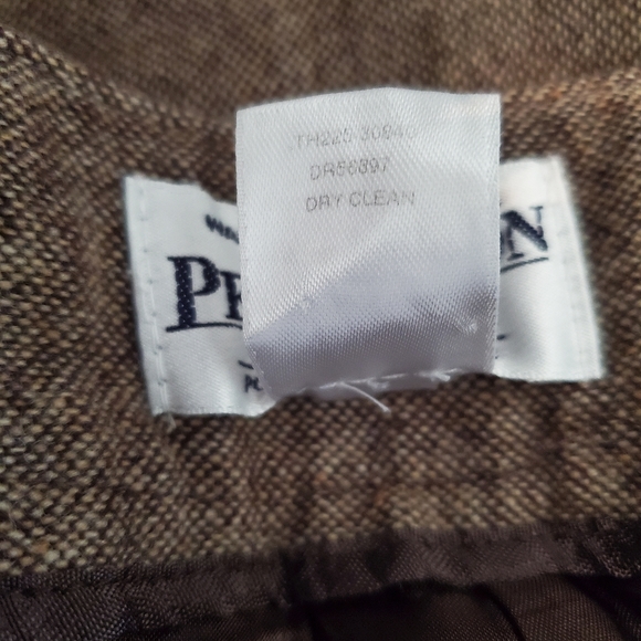 Pendleton Women’s Brown 100% Virgin Wool Pleated Pants 100% Leather Trim Size:10 - Picture 9 of 13